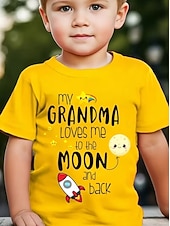 Недорогие Мальчиковый 3D Забавный Юмор-Мальчики 3D Графика Буквы ракета Футболка С короткими рукавами 3D печать Лето Весна Спорт Мода Уличный стиль Дети 4-12 лет Вырез под горло Повседневные на открытом воздухе Стандартный