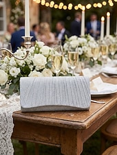 economico Matrimonio ACC-Per donna Clutch Borsa da sera Borse a Mano Poliestere Quotidiano Feste Addio al nubilato Catena Tinta unica Argento Nero Champagne