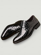 tanie Buty derby-męskie zielone buty typu oxford ze sztucznej skóry z nadrukiem krokodyla – lśniący styl sznurowany dla stylowych panów, na przyjęcia koktajlowe i luksusowe spotkania