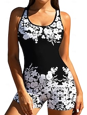 billiga One Pieces Rash Guards-Dam Rash-guards Surfdräkt i ett stycke Baddräkt Blommig Tropisk Färgblockerande Dragkedja med inbyggd BH Avtagbar dyna UV Solskydd UPF50+ Ultralätt (UL) Långärmad Badkläder Kroppsdräkt Surfing