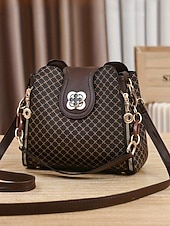 お買い得  ハンドバッグ＆トートバッグ-女性用PUレザーショルダーバッグ、マルチカラー、複数の持ち運びスタイルを備えた多用途のデザイン、スタイリッシュで広々とした日常使いに最適