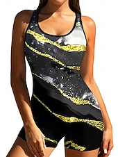 رخيصةأون راش غاردز ون بيس-نسائي وسط حماية ضد التحسس بدلة ركوب الأمواج من قطعة واحدة ثوب السباحة مجرد حجر كريم حجب الألوان إحزم مع حمالة صدر مدمجة حشوة متحركة حماية من الأشعة فوق البنفسجية UPF50+ خفيف جدا (UL) بدون كم كم طويل