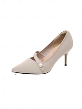 abordables Pompes Classiques-Women's Burgundy Pointed Toe Knit Pumps with Pearl Strap Accent – Comfortable High Stiletto Heels for Daily Commuting, Office Wear &amp; Elegant Professional Ladies