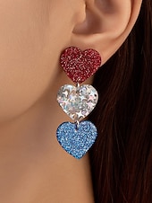  Boucles d'oreilles pendantes et créoles pour femmes du 250e anniversaire des États-Unis en acrylique vintage actif avec étoile pentagramme quotidienne