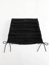 お買い得  ビーチドレス-女性用 スイムウェア カバーアップ スカート 水着 ドローストリング 旅行度假风 ビーチウェア 純色 ノースリーブ 水着