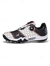 Χαμηλού Κόστους Ανδρικά Παπούτσια Γκολφ-Ανδρικά κόκκινα και μαύρα παπούτσια γκολφ – υψηλής ποιότητας συνθετικό δέρμα, αδιάβροχα, ιδανικά για γκολφ και ενεργό τρόπο ζωής σε εξωτερικούς χώρους