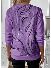 levne Umění a design vrcholy-Dámské Mikiny na zip Zip Tisk Grafika Abstraktní Módní Na běžné nošení Dlouhý rukáv Kulatý Běžné topy ulice Na den Vodní modrá Fialová Oranžová Trávová zelená Šedá Podzim Zima