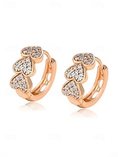 levne Valentýna-Dámské křišťálové náušnice ve tvaru srdce, pozlacená slitina, více barev, ideální na Valentýna, svatby i každodenní nošení