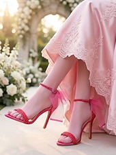 abordables mariée-Escarpins de mariage pour femmes ornés de perles blanches avec nœud et bride à la cheville – chaussures de mariée élégantes pour mariages et événements officiels