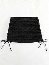 お買い得  ビーチドレス-女性用 スイムウェア カバーアップ スカート 水着 ドローストリング 旅行度假风 ビーチウェア 純色 ノースリーブ 水着