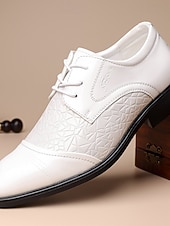 voordelige Derby Schoenen-Witte herenschoenen – klassiek formeel ontwerp voor bruiloften en speciale gelegenheden.