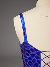 economico Abiti da Sera a Linea A-Linea ad A Strascico a Terra Abito da invitata a nozze Abito Formale Abito da sera Abito da Sera Elegante Scintillante Stile Celebrità Senza Maniche Spalline sottili Festa serale Matrimonio con