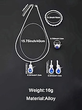 halpa Häät ACC-Naisten metalliseoskorusetti, "jotain sinistä" pisarakoru, korvakorut, sormus ja rannekoru, elegantti kimalteleva tyyli morsiamiin, häihin, cocktail-juhliin ja muodollisiin tilaisuuksiin