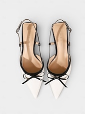 preiswerte Retro-Stil der 1950er Jahre-Rote und schwarze Vintage-Slingback-Pumps im Stil der 1950er-Jahre mit Schleife – elegante Retro-Pumps mit spitzer Zehenpartie und mittelhohem Absatz für romantische Dates, Valentinstag, Hochzeiten