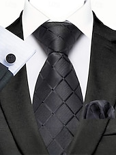 Недорогие Свадьба ACC-Набор мужских галстуков, нагрудных платков и запонок, полиэстер, разноцветные, для торжественных случаев, жениха, свадьбы, Дня святого Валентина, деловых мероприятий.