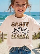 preiswerte Mädchens 3D verspielter Humor-Mädchen 3D Grafik Buchstabe T-Shirt Kurzarm 3D-Druck Sommer Frühling Sport Mode Streetwear Kinder 4-12 Jahre Rundhalsausschnitt Lässig Täglich Outdoor Normale Passform