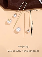 Недорогие Свадьба ACC-Женские серьги-подвески с искусственным жемчугом – материал: сплав и искусственный жемчуг, элегантный дизайн – идеально подходят для свадеб и повседневной носки.