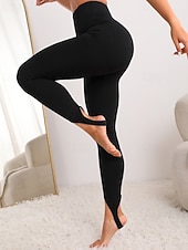 preiswerte Einfarbige Leggings-Damen Chinos Leggings Mode Streetwear Lässig Volle Länge Mittlere Taillenlinie Einfarbig Einfach Elastischer Bund Bequem Mikroelastisch Innen Urlaub Fitnessstudio Schwarz Sommer Frühling Lässiger