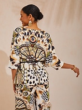 billige t-skjorter for kvinner-vintage leopardsmykker flagrende chiffontopp