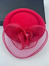 olcso Esküvő ACC-női poliészter kalap, többszínű virágos hálós koktél fejdísz, elegáns vintage stílus esküvőkre, esti vacsorákra, kerti partikra, versenyekre és hivatalos rendezvényekre