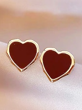 billige Valentinsdag-Hjerteøreringer til dame, legeringsmateriale, flere hjertestiler, søt og romantisk design, passer for kvinner, perfekt til valentinsdagen, bryllup og romantiske anledninger