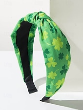 voordelige Accessoires-Dameshaarbanden van polyester met klavertjesvier, zacht knoopdesign, verschillende klavertjesvormen, lichtgewicht en comfortabele haaraccessoires, perfect voor St. Patrick's Day-vieringen en dagelijks gebruik.