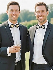 お買い得  結婚 ACC-男性用ポリエステル製蝶ネクタイ - 複数のデザイン、ゴールドまたはシルバーのチェーン、結婚式や夜のパーティーに最適