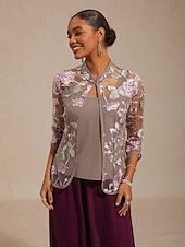  女性用 レーストップス エレガント ハイネック ピンク 夏 春 秋