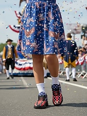 ieftine Pantofi de damă-Statele Unite 250 de ani Aniversarea Pantofilor sport negri pentru femei cu imprimeu steagul SUA cu design cu vultur încălțăminte patriotică pentru Ziua Independenței parade festivaluri alergat și