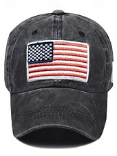 billige Tilbehør-United States 250th Anniversary Menns Brodert USA Baseball Cap Justerbar Caps i bomull Flerfarget Patriotisk Flaggbdesign USA Uavhengighetsdag Festivaler og Hverdagscasual