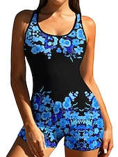 billiga One Pieces Rash Guards-Dam Rash-guards Surfdräkt i ett stycke Baddräkt Blommig Tropisk Färgblockerande Dragkedja med inbyggd BH Avtagbar dyna UV Solskydd UPF50+ Ultralätt (UL) Långärmad Badkläder Kroppsdräkt Surfing
