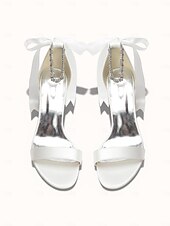 economico sposa-sandali da donna con tacco a blocco color argento, scarpe da sposa aperte con cinturino alla caviglia in cristallo per matrimoni in chiesa