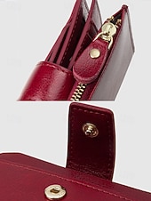 Недорогие Кошельки-Женский кошелек из натуральной кожи с защитой от RFID, вместительный, на молнии, для нескольких карт, классический стиль, разноцветный, идеально подходит для повседневного использования, путешествий, покупок и в качестве подарка.