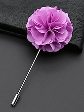 preiswerte Hochzeit ACC-Anstecknadel aus Polyester mit Blumenmuster für Herren, mehrfarbige Stoffblume, eleganter minimalistischer Stil für Trauzeugen, Hochzeiten, formelle Abendessen, Bankette und Abendveranstaltungen