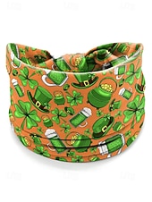 billiga Tillbehör-Damhårband med polyestertryck, flermönster med shamrockmönster för St. Patricks dag, stretchig och andningsbar festivalstil för högtidsfiranden, parader och vardagskläder