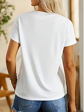 abordables Camiseta de Animales-Mujer Camiseta Estampado Graphic Animal Vintage Elegante Clásico Manga Corta Cuello Barco Tops regulares Diario Fin de semana Azul Piscina Blanco Rosa Verano Primavera