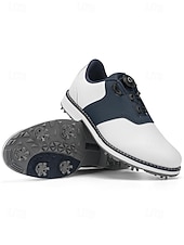 baratos Sapatos de Golfe Masculinos-Sapatos de golfe masculinos brancos, construção leve e respirável, sola com aderência estável, estilo esportivo e elegante para campos de golfe e atividades ao ar livre.