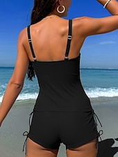 Χαμηλού Κόστους Σετ μπικίνι-Γυναικεία Μαγιό τανκίνι 2 κομμάτι Σορτσάκια Μαγιό Λεπτό Εξώπλατο Διακοπές Ρούχα παραλίας Φλοράλ Λαιμόκοψη V Αμάνικο Μαγιό