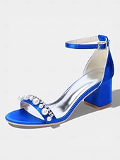 halpa Morsian-Naisten norsunluunväriset kristallipalikkakorkosandaalit, elegantit nilkkaremmillä varustetut hääkengät moderneihin kaupunkihäihin