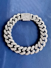 billiga Herrsmycken-Herrarmband i legeringskedja med alfabetets initialer – personligt kristallbesatt armband för alla hjärtans dag, bröllop och presenter