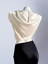 preiswerte Schicke Blusen-Damen Hemd Satinhemd Bluse Wickel-Crop-Top Gerafft Einfach Vintage Stilvoll Klassisch Kurzarm Hoher Ausschnitt Crop Tops Täglich Ferien Ausgehen Schwarz Weiß Marineblau Braun Grün Frühling Herbst