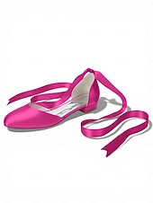 baratos Dama de honra-Sapatilhas femininas multicoloridas de cetim com amarração no tornozelo, elegantes sapatos de bico fino para damas de honra em casamentos ao ar livre no gramado.