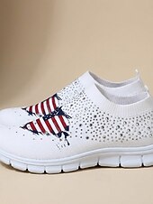  Sneakers slip-on grafiche con bandiera USA per donna per il 250° Anniversario degli Stati Uniti - Scarpe atletiche ammortizzate e traspiranti stile sportivo casual patriottico per parate USA viaggi e