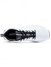 economico Scarpe da Golf da Uomo-scarpe da golf da uomo bianche e nere con design ventilato, ideali per campi da golf e sport all'aria aperta