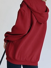 Недорогие Толстовки и Кофты-Женская объемная толстовка на молнии с длинными рукавами, повседневная толстовка с капюшоном и карманами для повседневной носки, несколько цветов.