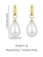 billige Bryllup ACC-Øredobber med imiterte perler til dame – tilgjengelig i gull og sølv, elegant design for bryllup, kveldsarrangementer og hverdagsbruk