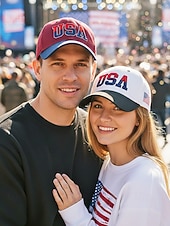  כובע בייסבול רקום לגברים של ארה"ב, רב צבעים, מתכוונן, מושלם לחגיגות 250 שנה ויום העצמאות של ארה"ב, עיצוב פטריוטי עם דגל ארה"ב