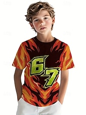 abordables Humor Divertido 3D del Niño-Chico 3D Graphic Jerga divertida 67 Camiseta Manga Corta Impresión 3D Verano Primavera Deportes Moda Ropa de calle Niños 4-12 años Cuello Barco Casual Diario Exterior Ajuste regular