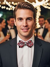 Недорогие Свадьба ACC-Мужской галстук-бабочка из полиэстера с блестками и кристаллами, доступен в нескольких цветах, идеально подходит для свадеб и вечерних мероприятий.