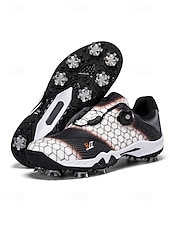 Χαμηλού Κόστους Ανδρικά Παπούτσια Γκολφ-Ανδρικά κόκκινα και μαύρα παπούτσια γκολφ – υψηλής ποιότητας συνθετικό δέρμα, αδιάβροχα, ιδανικά για γκολφ και ενεργό τρόπο ζωής σε εξωτερικούς χώρους